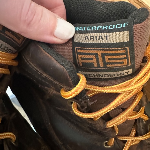 Ariat ATS Terrain H20 Boots Mens Sz 13 D Leather Brown Waterproof Hiking Work - Picture 10 of 12